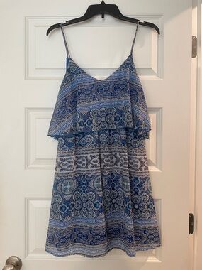 Gianni Bini Blue and White Printed Dress